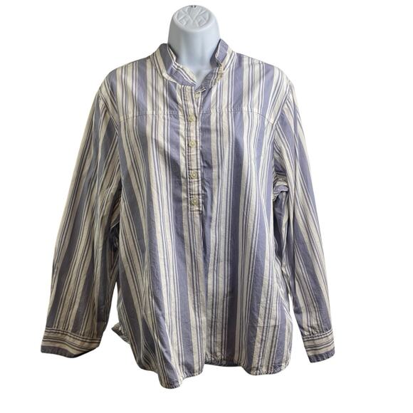 J.CREW Tops - J. Crew Blue and White Striped Blouse